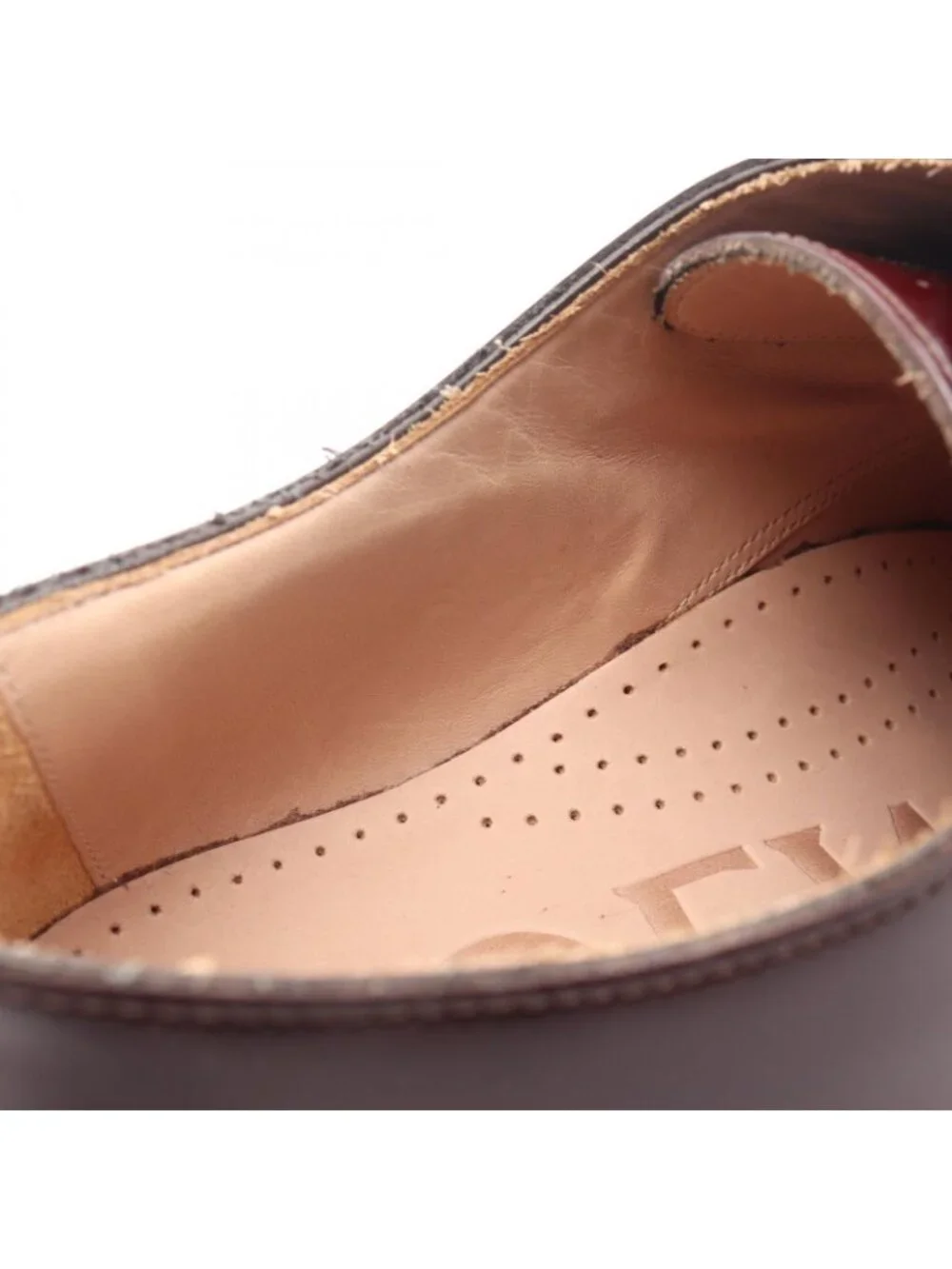Loewe Dress Shoes Campo Derby Burgundy Leather